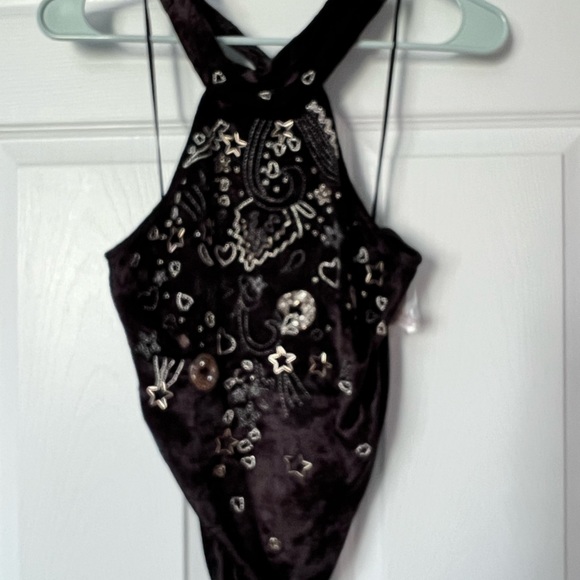 NWT: Free People Arianna Beaded Halter Top - Picture 7 of 8